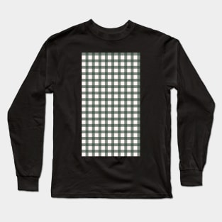 Forest Green Gingham Pattern Long Sleeve T-Shirt